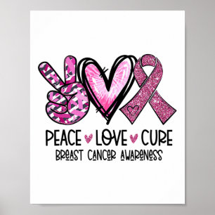 Poster Amar Cancer de Fita Rosa Cura Sensibilização 1