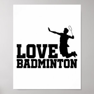Poster Amar Jogador Gráfico de Badminton Jogador de Shutt