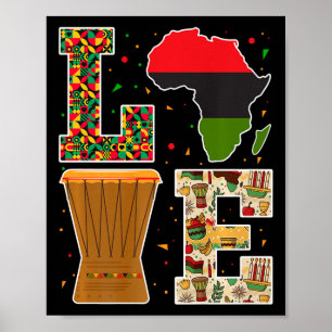Poster Amar Kwanzaa Kinara Celebração do Patrimônio Afric