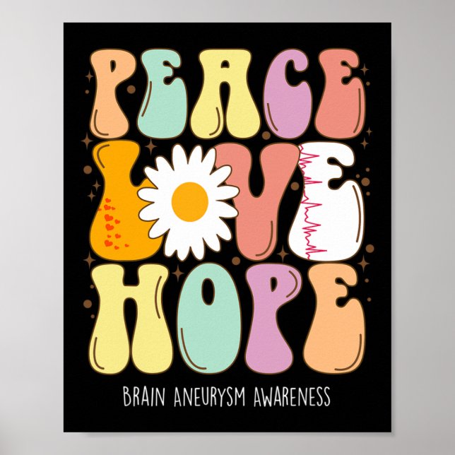 Poster Amar Presente de Consciência do Cérebro Esperança (Frente)