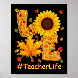 Poster Amar Queda Autumn Sunflower Professor Life Profess