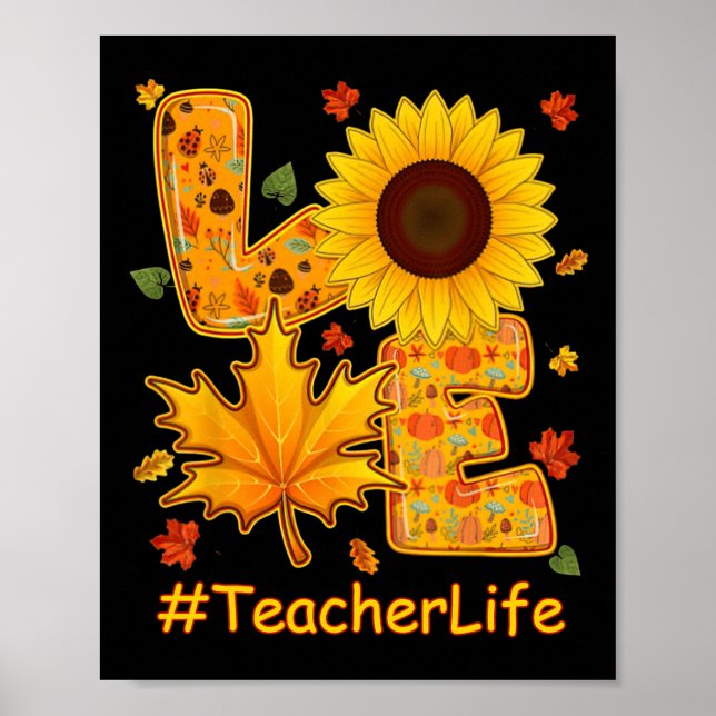 Poster Amar Queda Autumn Sunflower Professor Life Profess (Frente)