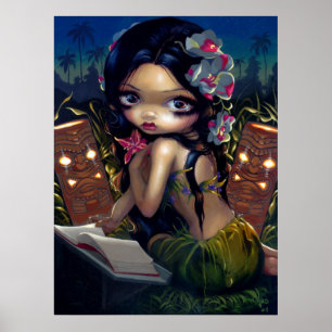 Póster Amara e o lowbrow do tiki do menehune do IMPRESSÃ