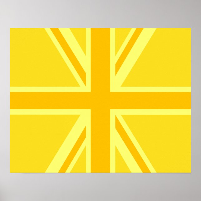 Poster Amarelo Amarelo Jack British Flag Background (Frente)