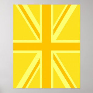 Póster Amarelo Amarelo Jack British Flag Background