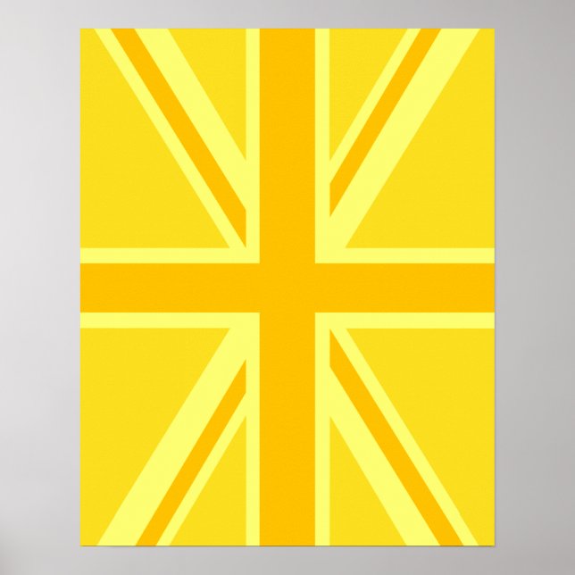 Póster Amarelo Amarelo Jack British Flag Background (Frente)