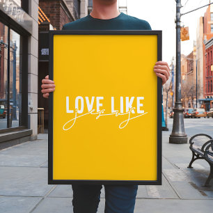 Poster Amarelo brilhante Amor como Jesus Cristão