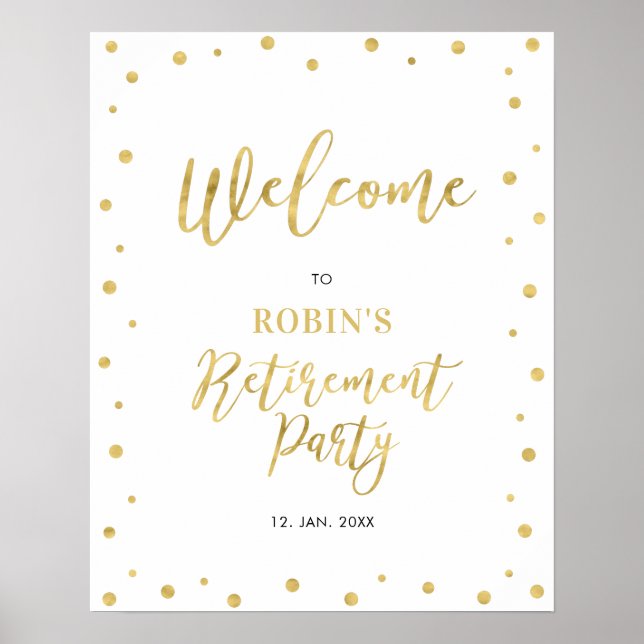 Poster Amarelo | Chic Confetti - Sinal de Boas-vindas (Frente)