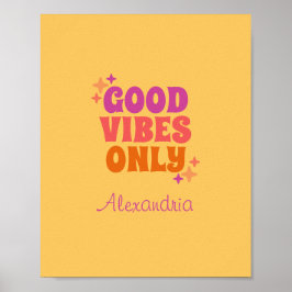 Poster Amarelo de boas vibrações personalizadas