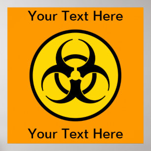 Poster amarelo do símbolo do Biohazard