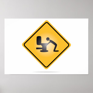 Poster amarelo do sinal de aviso da manutenção