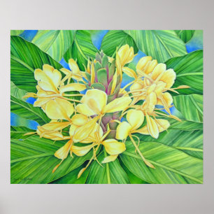 Poster Amarelo Ginger Watercolor