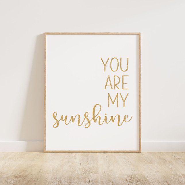 Poster Amarelo-mostarda Você É Meu Sol (You Are My Sunshine, a minimalist typography quote in a mustard yellow distressed texture)