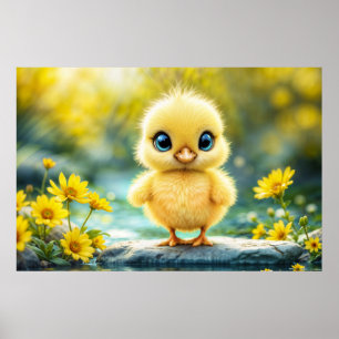 Poster Amarelo sunshor azul-de-galinha-acinzentada - páss