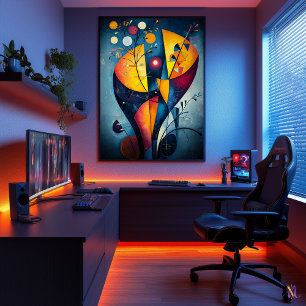Poster Amarelo Vermelho Azul - Obra-prima Cubista Inspira