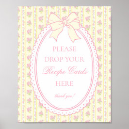 Poster Amarelo Vintage Chique Floral Compartilhe uma Rece