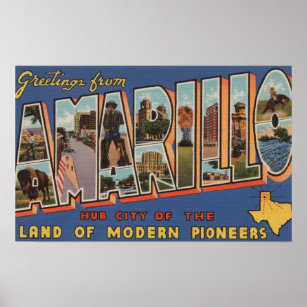 Poster Amarillo, Texas - Large Letter Scenes