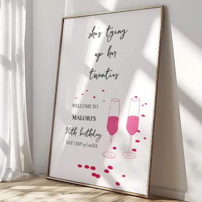 Poster Amarrando Seus Vinte Anos de Rosa Champagne 30º An (Criador carregado)