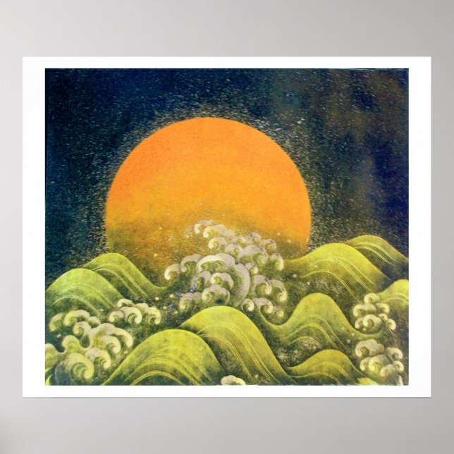 Poster AMATERASU, DEUSA DO SOL, amarelo verde preto branc (Frente)