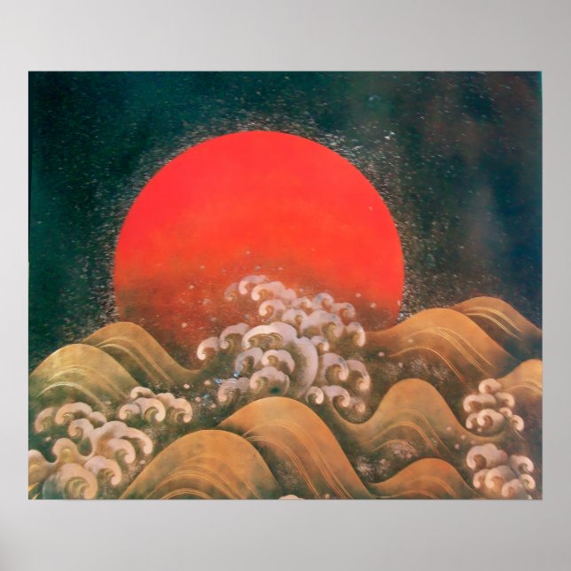 Poster AMATERASU, DEUSA DO SOL, vermelho preto marrom (Frente)