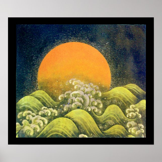 Póster AMATERASU, SUN GODDESE, verde-amarelo preto (Frente)