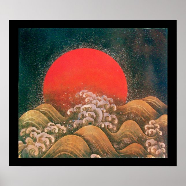 Póster AMATERASU, SUN GODDESE, vermelho preto (Frente)
