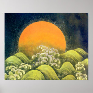 Póster AMATERASU , SUN GODDESS ,yellow green black