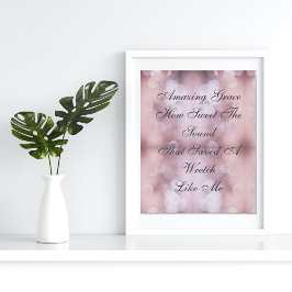 Poster Amazing Grace Bokeh Rosa Iluminado 