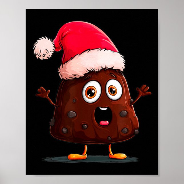 Poster Amazing Pudding Look With Christmas Hat  (Frente)