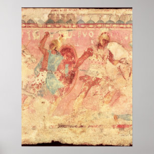 Póster Amazons que lutam um guerreiro grego