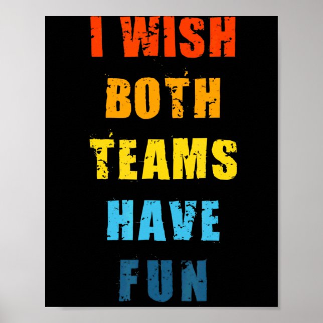 Poster Ambas Equipes se Divertem Basquetebol Beisebol Fut (Frente)