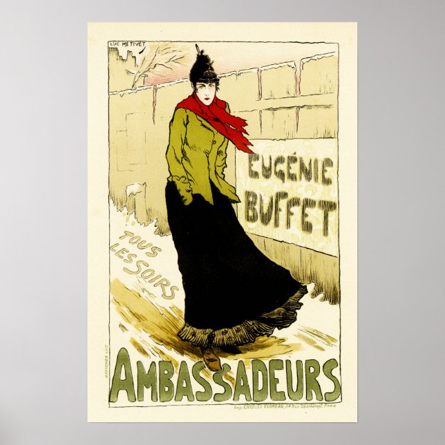 Poster AMBASSADEURS Eugenie Buffet Cantor de Ópera Francê (Frente)