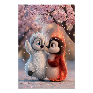 Póster Amber and Frosty - im Kirschblütenregen als Poster
