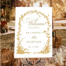 Poster Amber Botanical Arch Garden Wedding Welcome 