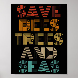 Poster Ambientalista Para Salvamento De Árvores De Abelha