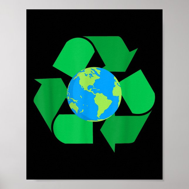 Poster Ambiente de Proteção Climática do Planeta reciclag (Frente)