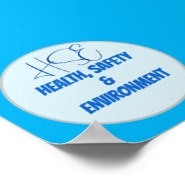 Poster Ambiente de Segurança Sanitária Design azul minima