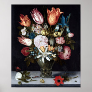 Poster Ambrosius Bosschaert Flores num Vidro