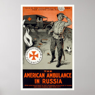 Poster Ambulância americana em Rússia