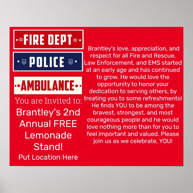 Poster Ambulância da Polícia de Fogo de Brantley Thunder_ (Frente)