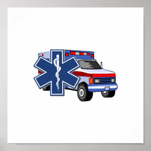 Póster Ambulância do EMS