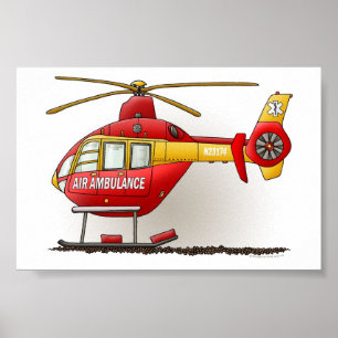 Póster Ambulância do helicóptero