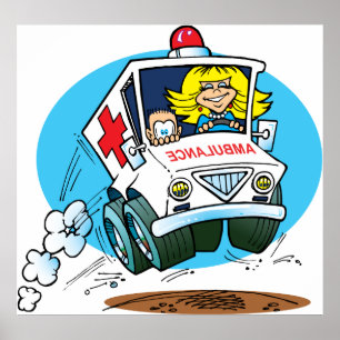 Póster Ambulância dos desenhos animados