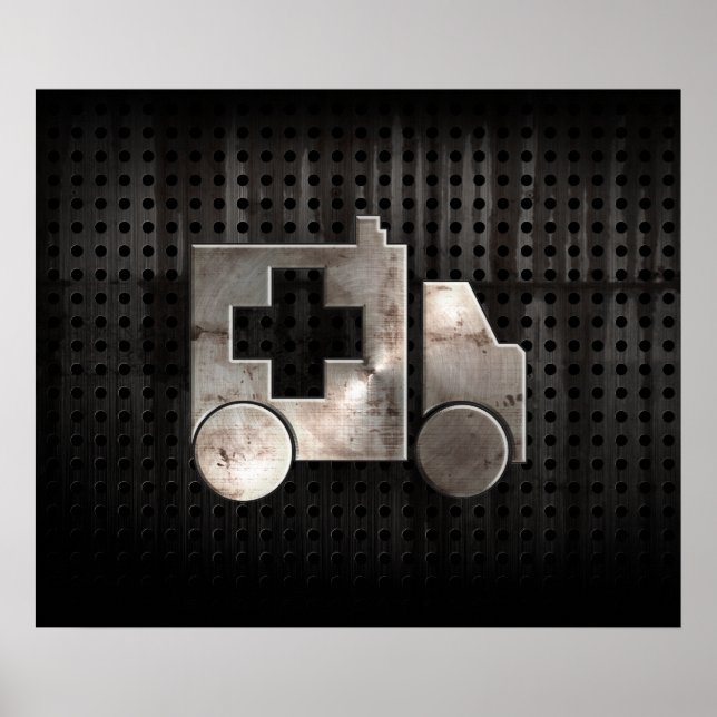 Póster Ambulância resistente (Frente)