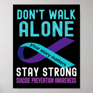 Poster Ame Alguém Que Preveja O Suicídio De Roxo Teal