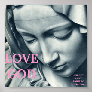 POSTER AME O DEUS E DEIXE SUA LUZ MACIA SER SEU GUIA