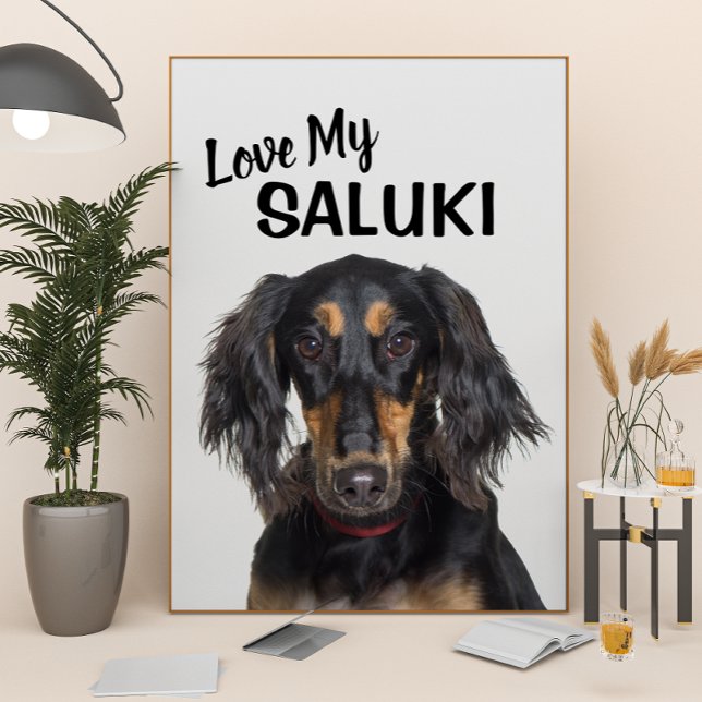 Póster Ame o meu Poster de retrato saluki (Criador carregado)