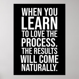 Poster Ame O Processo - Motivação Do Hustle Gym De Sucess