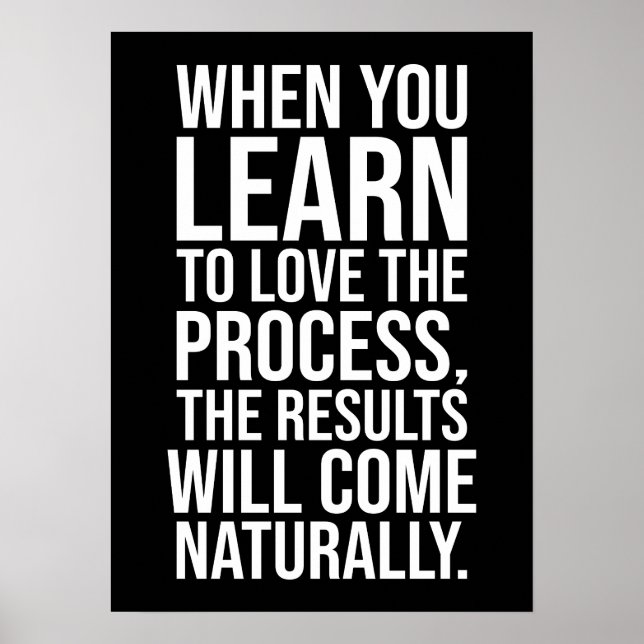 Poster Ame O Processo - Motivação Do Hustle Gym De Sucess (Frente)