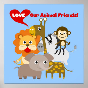 Póster Ame Os Nossos Amigos Animais